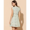 INSPIRE CHIC Women's V-Neck Ruffle Cap Sleeve A-Line Floral Chiffon Dress - 4 of 4