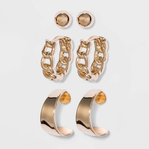 J.Crew: Set-of-three Small Hoop Earrings For Women