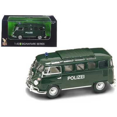 1962 Volkswagen Microbus Police Green 1/43 Diecast Car Model by Road Signature