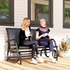 Outsunny 2-Person Outdoor Glider Bench, Patio Double Swing Rocking Chair Loveseat w/Powder Coated Steel Frame for Backyard Garden - 2 of 4
