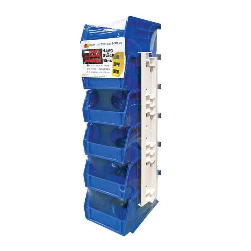Quantum Storage 4-1/8 in. W X 5-1/2 in. H Stack and Hang Bin Polypropylene 6 pk Blue, 1 of 3