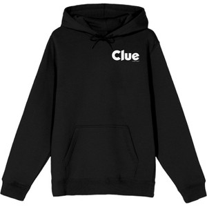 Clue Choose Your Weapon Line Art Adult Black Long Sleeve Hooded Sweatshirt - 1 of 4