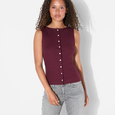Women's Button-Front Tank Top - Wild Fable™