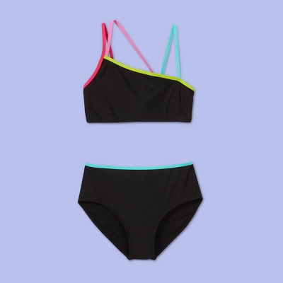 black bikini set high waisted