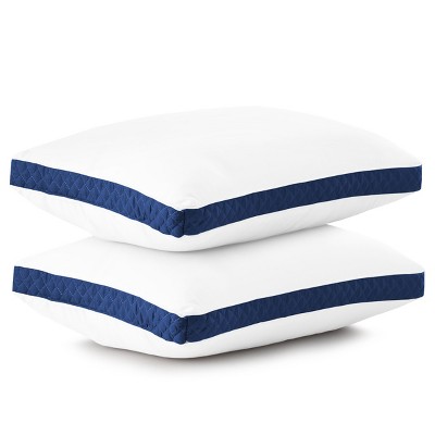 Lux Decor Collection Set of 2 Gusseted Pillows Hypoallergenic Microfiber Bed Pillow Pair Breathable Back Support Pillows