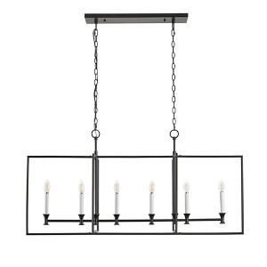 Dewdrop Farmhouse Black 6-Light Metal Frame Kitchen Island Pendant Light - 1 of 4
