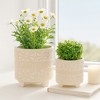 Ceramic Plant Pots with Raised Feet for Indoor and Outdoor - Perfect Pots for Garden, Patio, or Room Set of 2 - 9", 8" White - 3 of 4