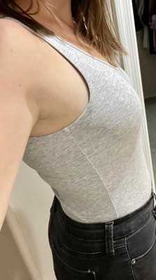 Women's Cotton Stretch Tank Bodysuit - Auden™ Gray XS