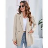 Women's Blazers Casual Oversized Long Sleeve Open Front Lapel Lightweight Suit Blazer Jackets with Pockets - 3 of 4