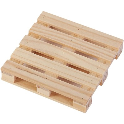 Juvale Set of 6 Mini Wood Pallet Beverage Drink Coasters for Hot & Cold Drinks, Square