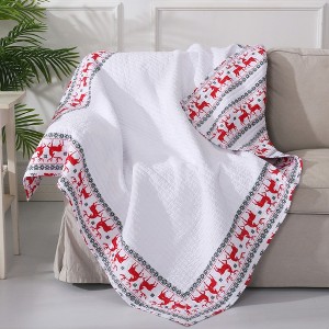 Rudolph Holiday Quilted Throw White - Levtex Home - 1 of 3