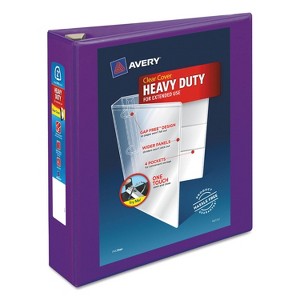 Avery Heavy-Duty View Binder w/Locking EZD Rings 2" Cap Purple 79777 - 1 of 4