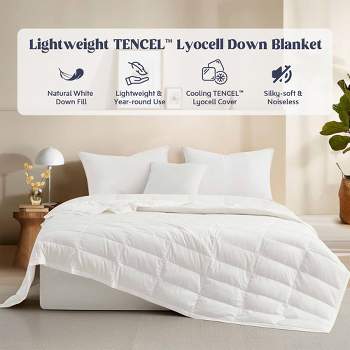 Puredown TENCEL Lightweight Breathable Down Blanket, Silky Soft & Smooth Lyocell Fabric