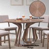 GDFStudio Beckstrom 5-Piece Wood Round Dining Table Set with 4 Upholstered Corduroy Chairs - 2 of 4