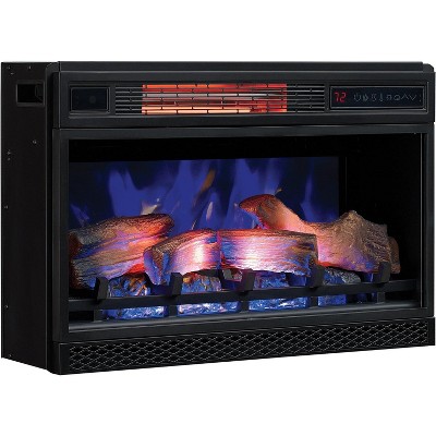 Black 26-Inch Electric Fireplace Insert with 3D Flame Effect