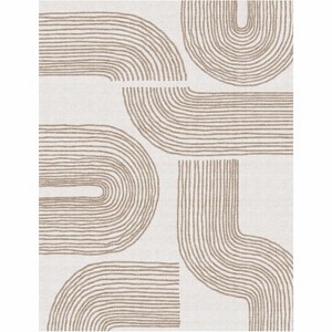 Machine Washable Area Rugs with Non-Slip Backing - Soft Vintage Farmhouse Grid Pattern No Shedding Low Pile Carpet for Living Room - 1 of 1