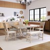 Whisen Modern 6-Piece Wood Half Round Legs Dining Set with 4 Upholstered Chairs and Long Bench - 2 of 4