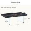 NicBex 43.3 Inch Rectangle Coffee Table with Marble/Texture Patterned Tabletop and Tempered Glass Legs for Living Room,Bedroom - 3 of 4