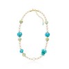 Ross-Simons Italian Multicolored Murano Glass Turtle and Bead Necklace With 6-11mm Cultured Pearls in 18kt Gold Over Sterling Size 18 - 3 of 4