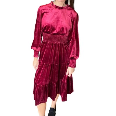 Women's CINDY LOU VELOUR DRESS - Haptics
