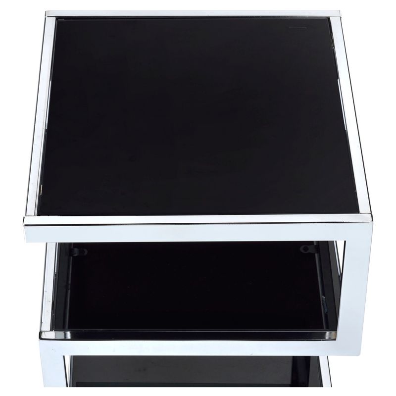 Square End Table Black Chrome - Acme Furniture, 5 of 6