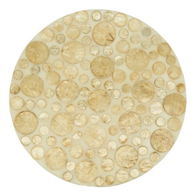 Saro Lifestyle Circles Design Capiz Table Placemats (Set of 4), Gold