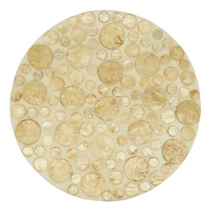 Saro Lifestyle Circles Design Capiz Table Placemats (Set of 4), Gold - 1 of 4