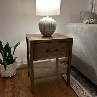 Warwick wood and on sale rattan side table