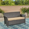 All-Weather Wicker Patio Loveseat with Cushions, 2-Seater Outdoor PE Rattan Sofa for Porch, Garden, or Balcony – The Pop Home - 2 of 4