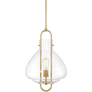 Possini Euro Design Hermine Soft Gold Pendant Light 15" Wide Modern Clear Glass Fixture for Dining Room House Foyer Kitchen Island - 1 of 4