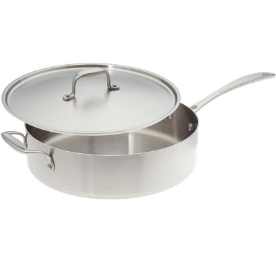 American Kitchen Cookware Tri-Ply Stainless Steel 12-inch Covered Sauté Pan