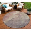 Copper And Taupe Abstract Washable Indoor Outdoor Area Rug - 2 of 4