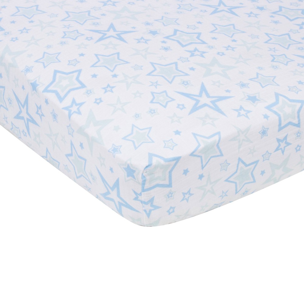 Photos - Bed Linen MiracleWare Muslin Crib Sheet - Blue Stars