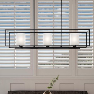 Urban Ambiance Luxury Minimalist Chandelier,  8.75"H x 40"W,  Midnight Black Finish, UHP3131 - 1 of 4