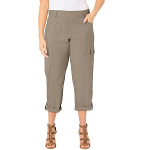 Catherines Women's Plus Size Petite Ari Performance Convertible Cargo Pant - 1 of 2