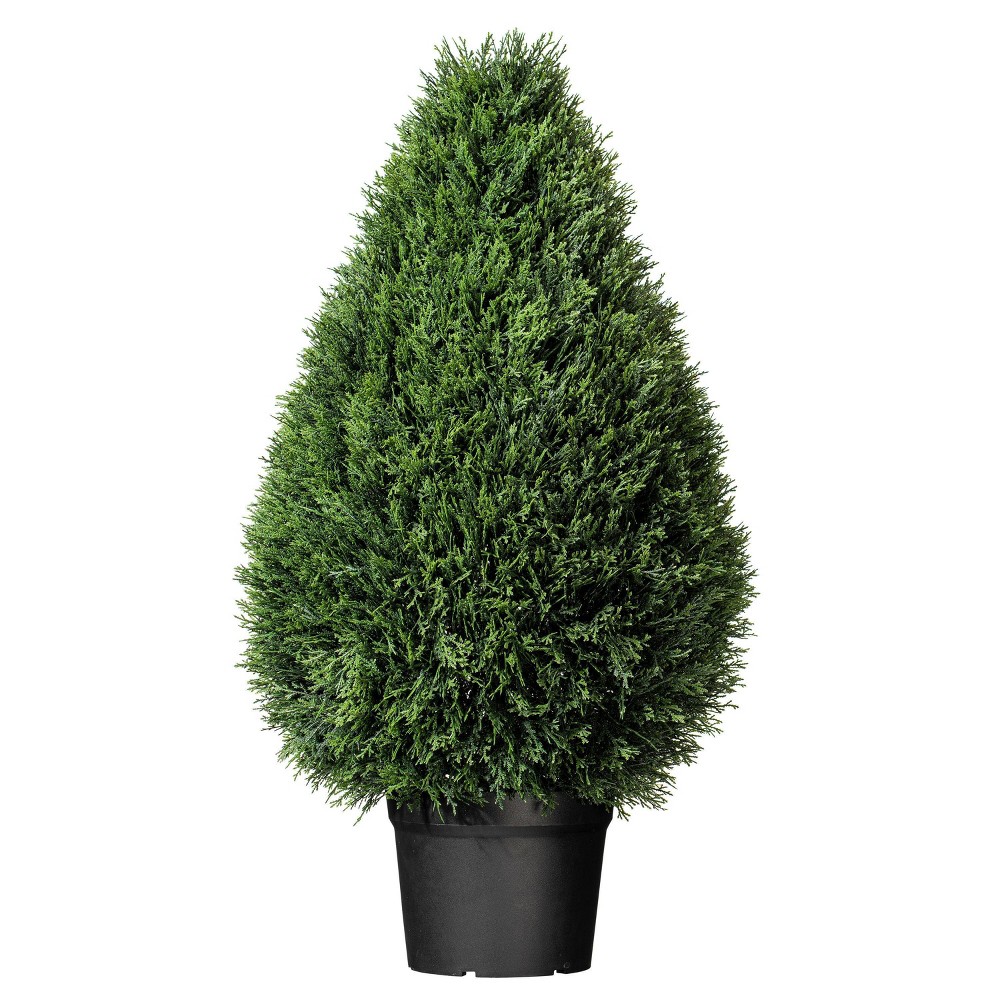 Photos - Garden & Outdoor Decoration Vickerman Artificial Cedar Teardrop Shaped In Pot (UV) 36": Faux Foliage, No Assembly, Indoor/Outdoor Decor 