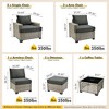 XIZZI All-Weather Rattan Furniture, Sectional Sets w/ Optional Solar Light-Up Coffee Table & Ottoman, Choose 6-9pc Configs in 8 Fade Resistant Colors - 3 of 4