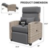 Outdoor Patio Recliner Chai with Adjustable Backrest and Footrest, 150° Lay Flat Rattan Reclining Chairs with Flip-Up Table and Removable Cushion - 2 of 4