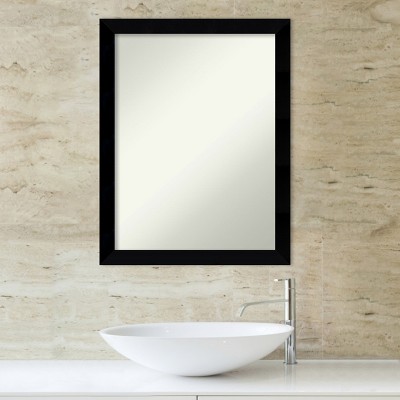 Black Rectangular Wood Bathroom Vanity Mirror