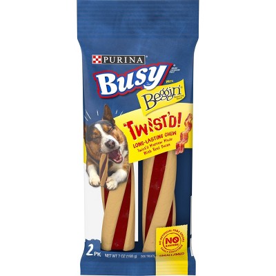 Purina Busy with Beggin'  Small/Medium Breed Chewy Bacon Flavor Dog Treats Twist'd - 2ct Pouch