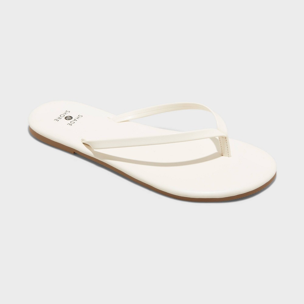 Women's Cali Flip Flop Sandals - Shade & Shore™ Cream 7