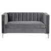 55 in. Wide Mid-Century Channel Tufted Velvet 2-Seater Sofa Couch Loveseat - Morden Fort - image 2 of 4