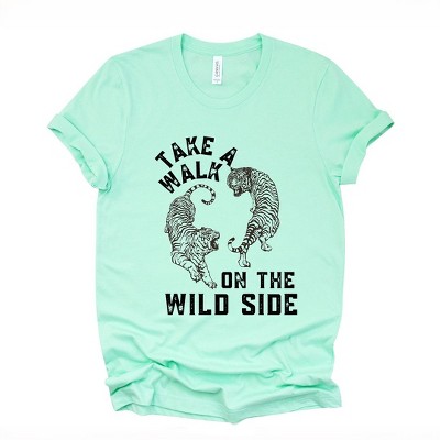 Women's Tiger & Leopard Face Graphic Tee - Short Sleeve Animal Lover T-Shirt Top (Sizes S-XL) - View #5