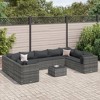 vidaXL - 10 Piece Gray Patio Lounge Set with Cushions - Poly Rattan, Steel Frame, Modular Design - Outdoor, Garden, Deck, Terrace - 2 of 4