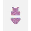Deux par Deux Girl Printed Two-Piece Swimsuit Old Mauve and Multicolored Butterflies - 2-3 Years - 4 of 4