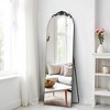Elegant Right Angle Mirror: 66.3x22.62", Vintage Carved, Black, Full Length - 2 of 4