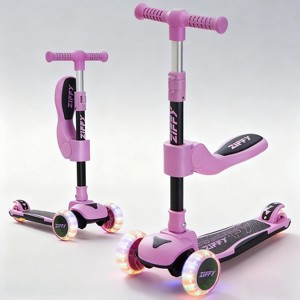 ZIFFY Scooter for Kids Age 3-5 6-12, 2-in-1 Toddler Scooter with Seat, Foldable, 3-Wheel, Light-Up, Adjustable Handlebar, Max 110 lbs - 1 of 4