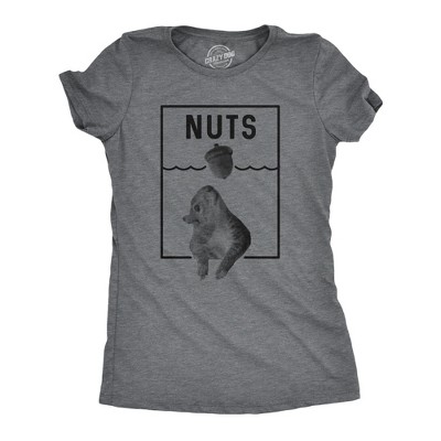 Womens Nuts Jaws Squirrel Parody T Shirt Funny Novelty Shark Movie Graphic Tee For Ladies - Crazy Dog Women's T Shirt