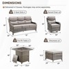 Buenhomino Patio Furniture Set with Fire Pit, Outdoor Wicker Furniture, 8 Pieces Deep Seat Rattan Conversation Sofa Sets with 6-inch Thicked Cushions - 3 of 4