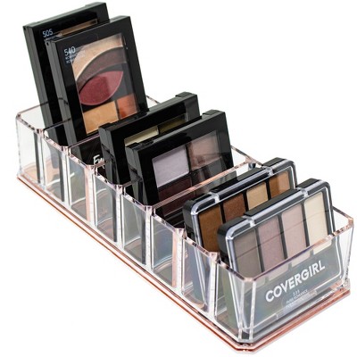 Sorbus Clear Rose Gold Bottom 8 Slot Makeup and Cosmetics Organizer - Perfect for Bronzer and Blush